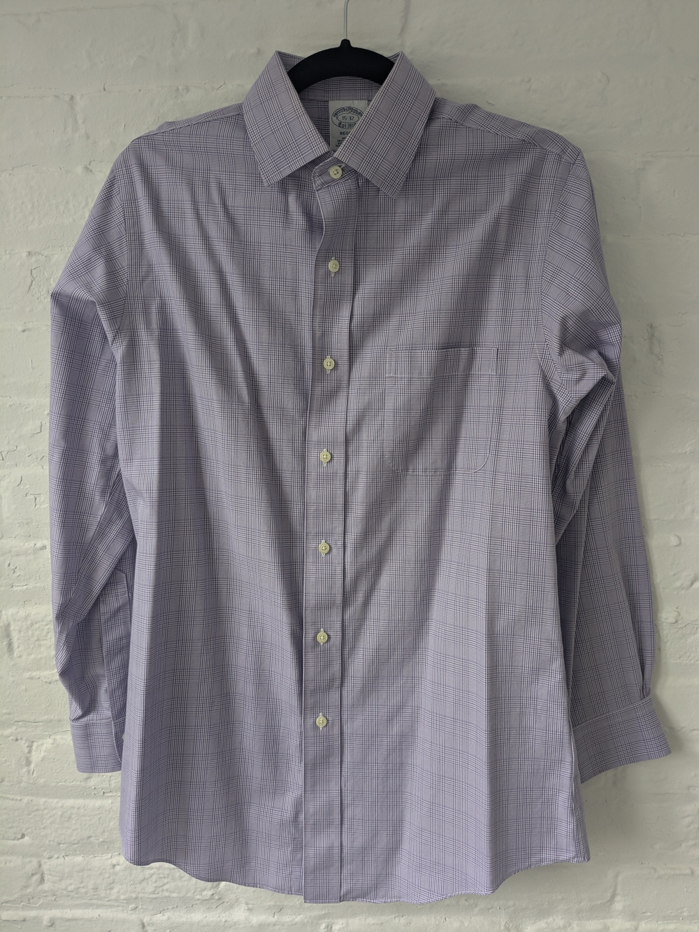 Brooks Brothers Lavender Check Dress Shirt - Classic Button-Down